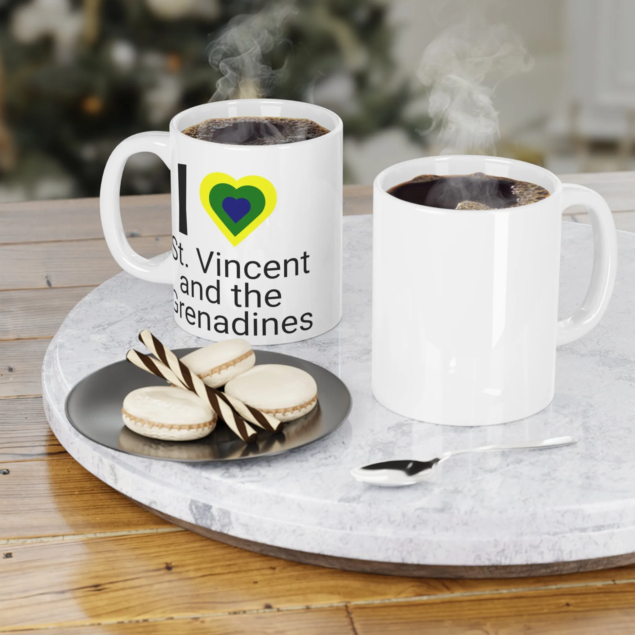 I Love St. Vincent and the Grenadines Ceramic Mug (11oz\15oz) - Yellow Heart