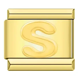 Letter S in Gold, on Gold