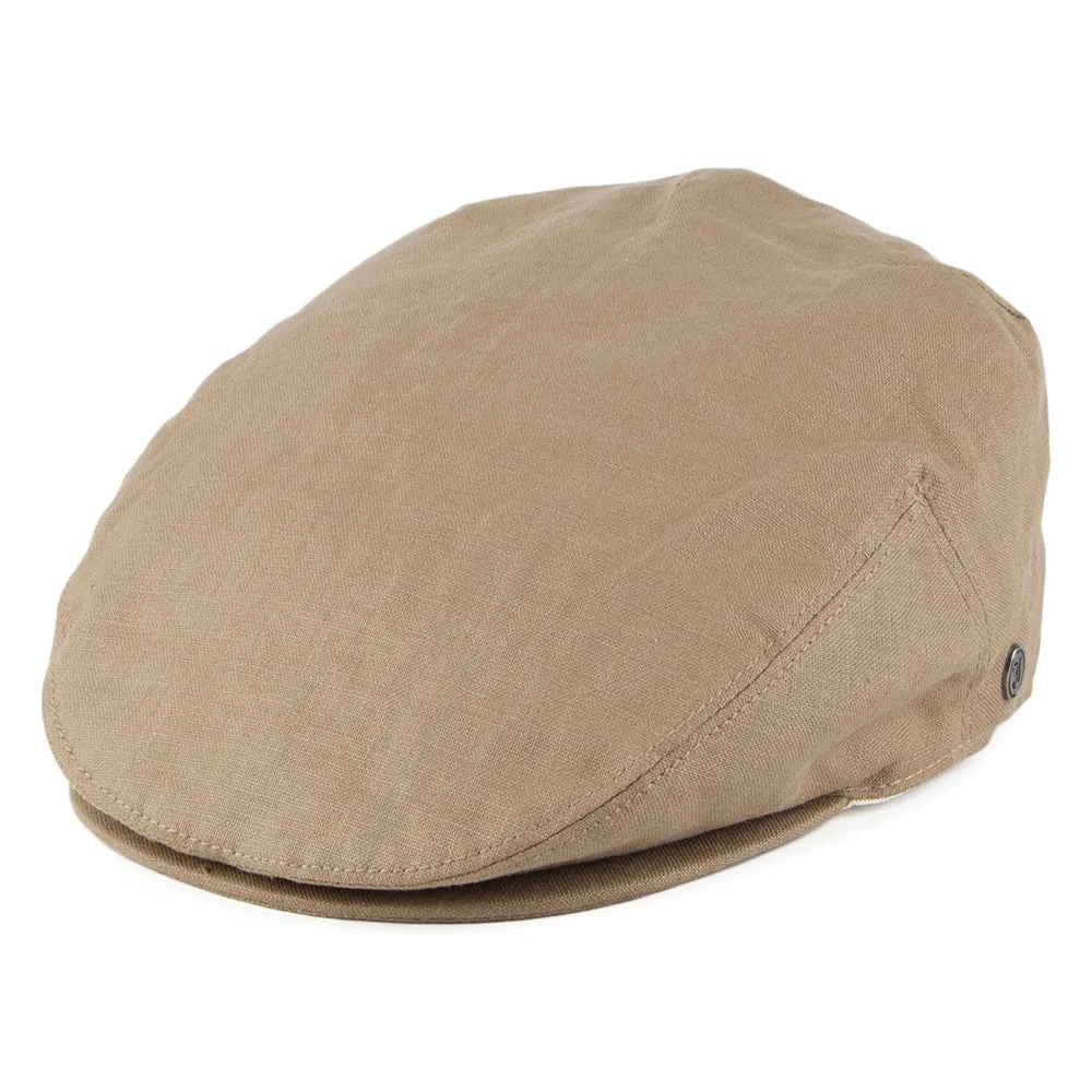 Linen Flat Cap - Camel