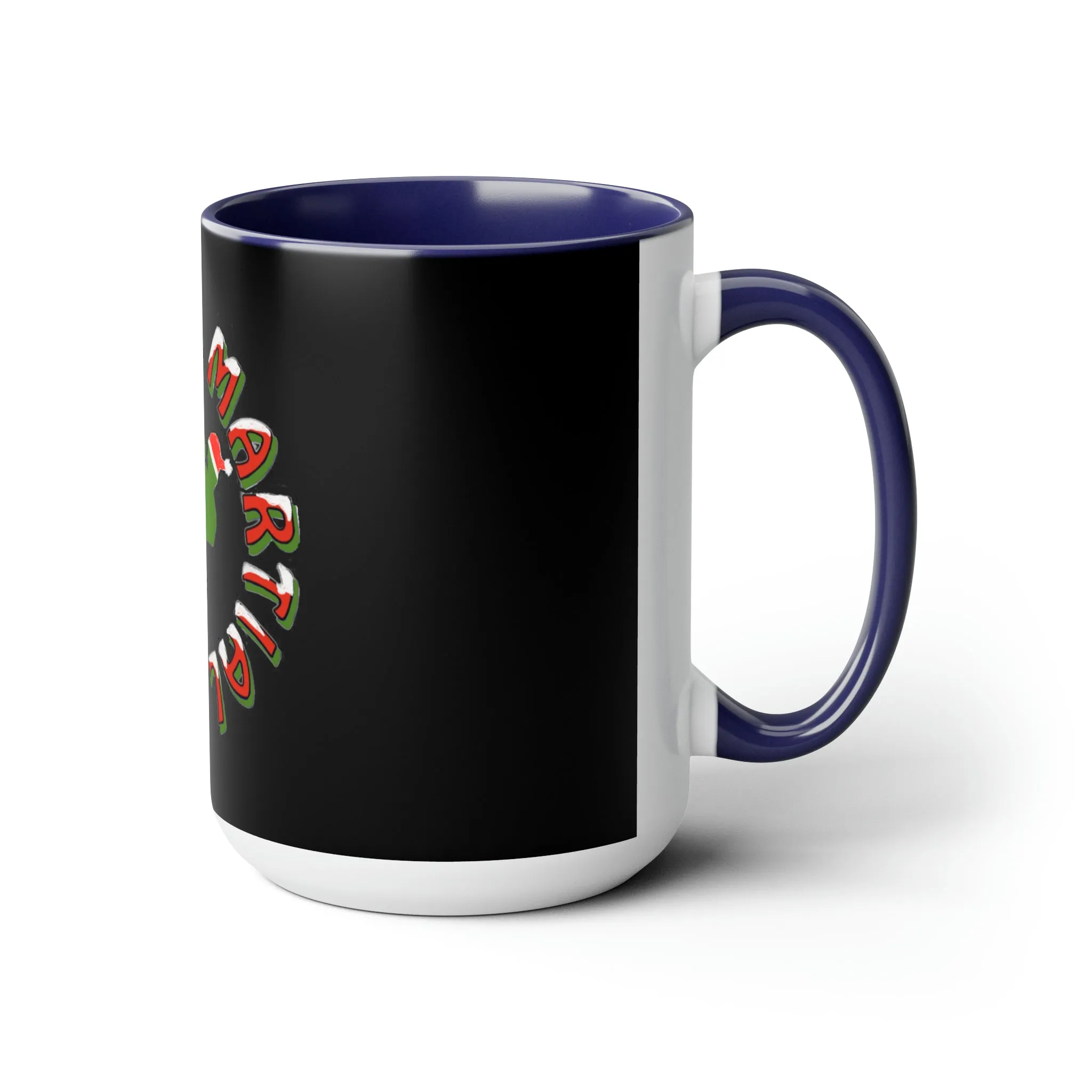 Link's Martial Arts Holiday Logo Two-Tone Coffee Mugs, 15oz