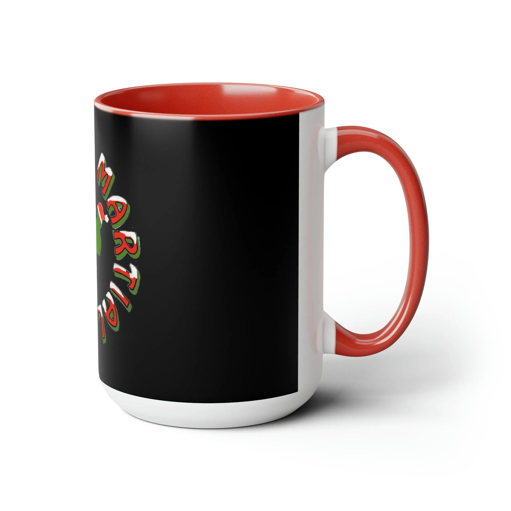 Link's Martial Arts Holiday Logo Two-Tone Coffee Mugs, 15oz