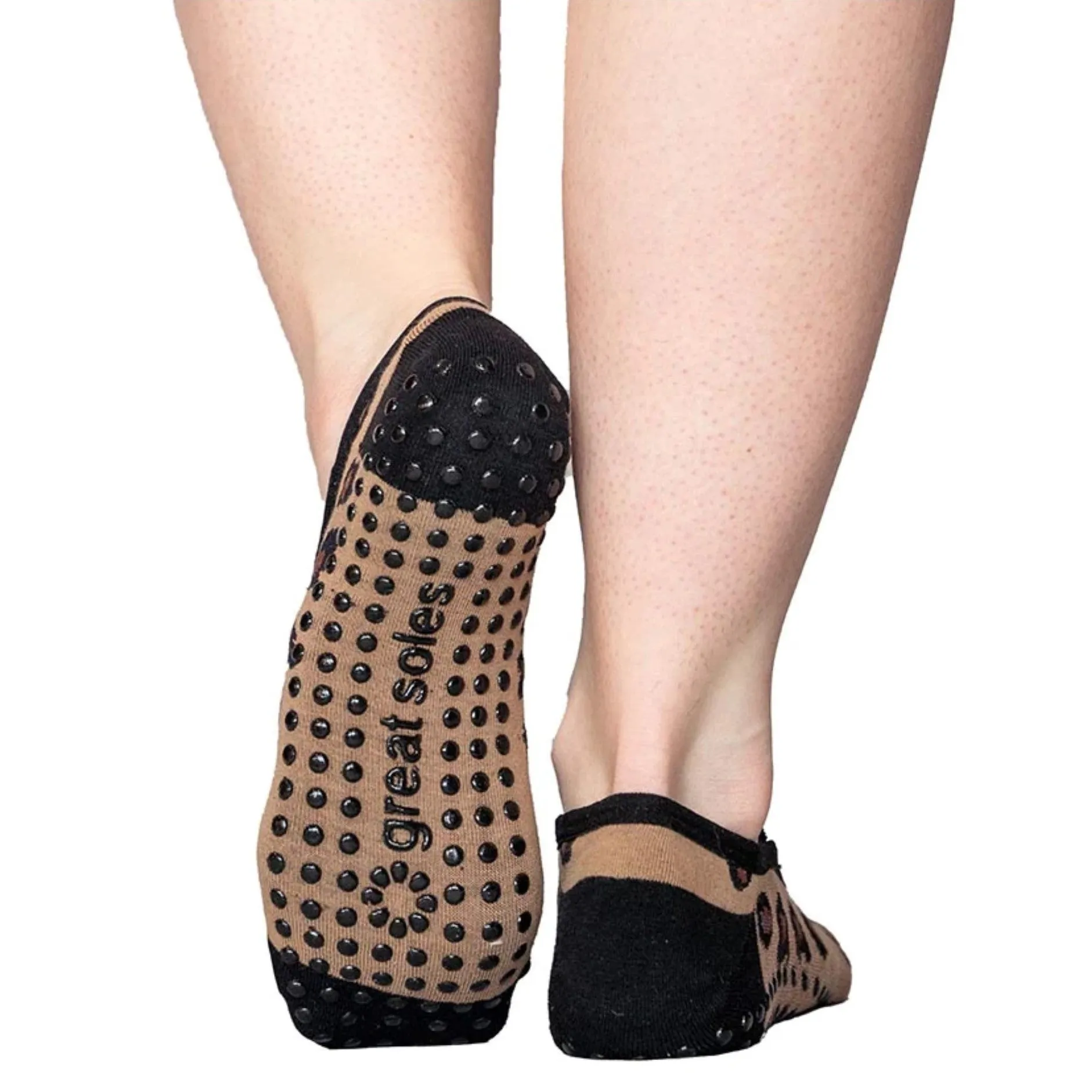 Lulu Leopard Ballet Grip Sock  (Barre / Pilates)