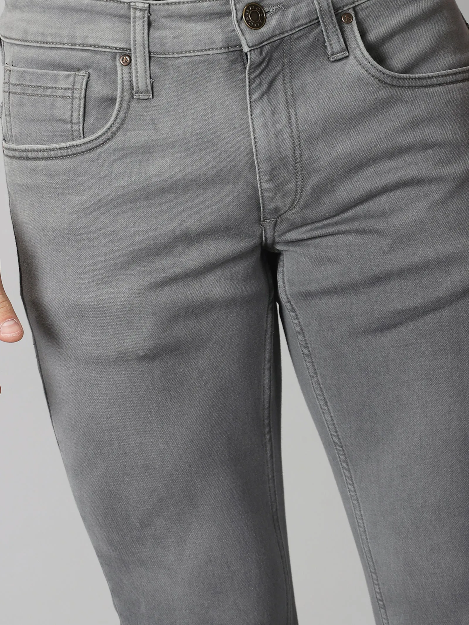 MEN'S DK GREY SOLID JASON FIT JEANS