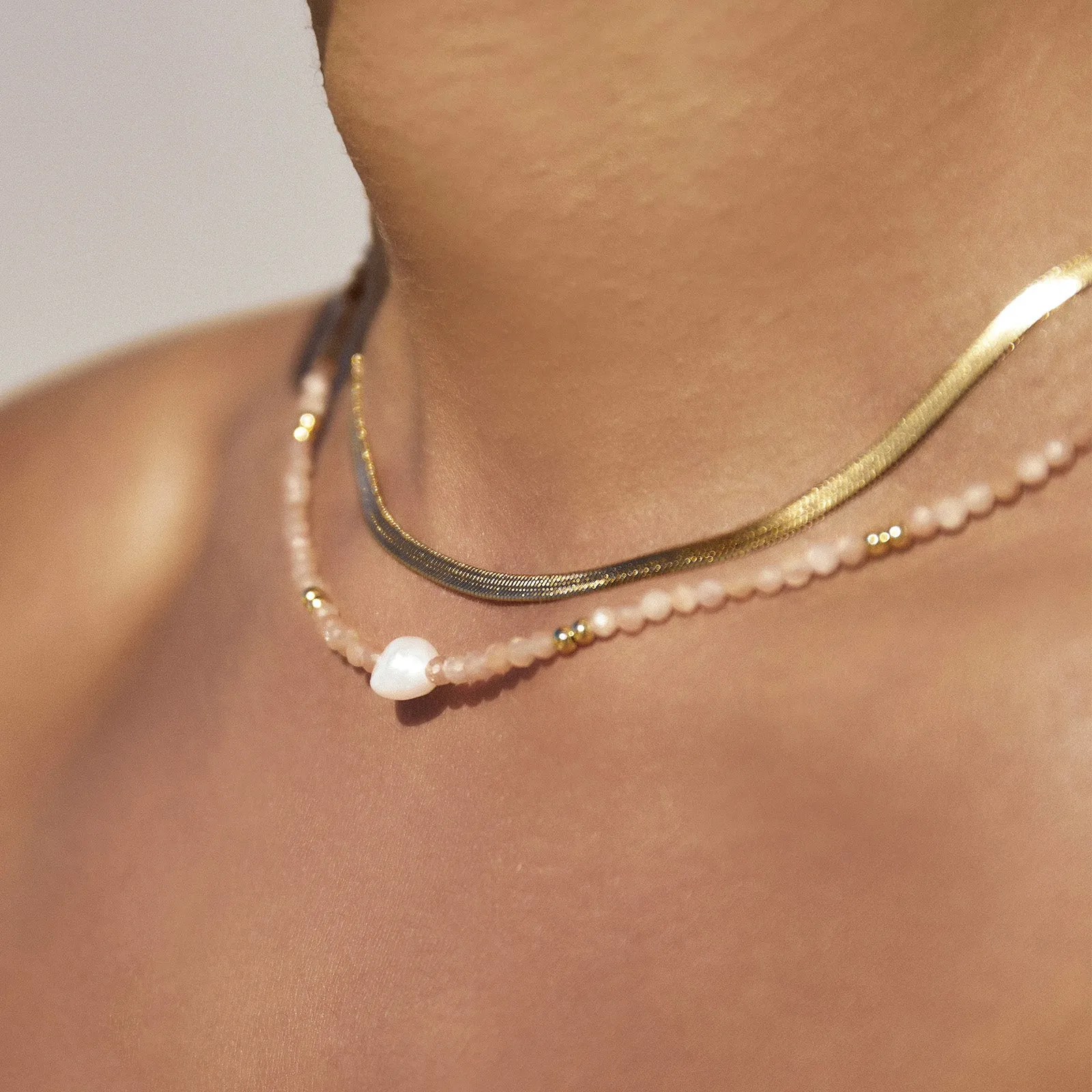 Mila Gemstone and Pearl Choker