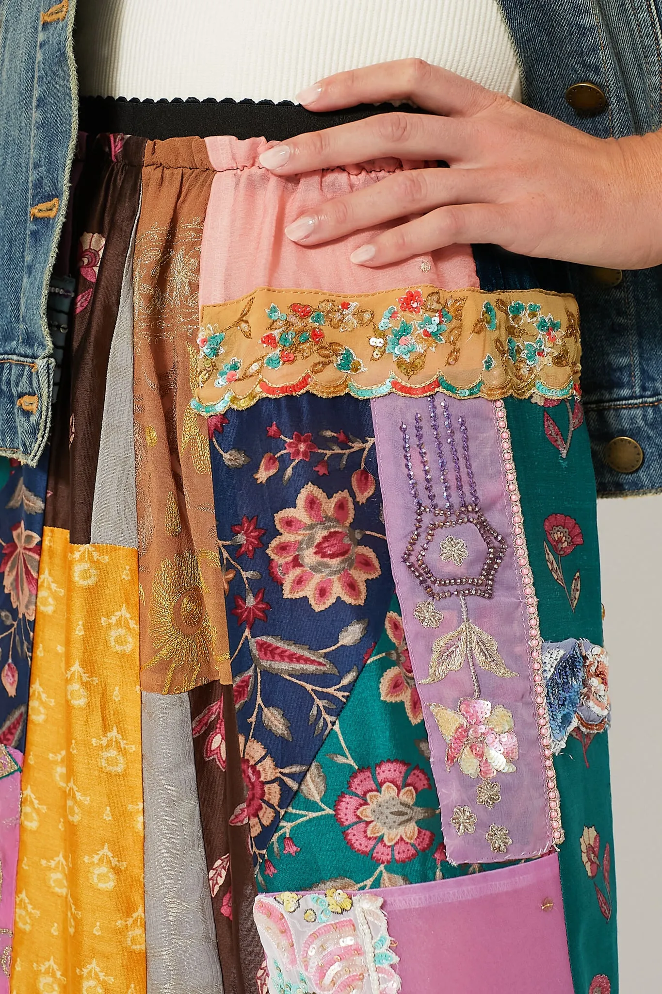 Multi Phoebe Patchwork Skirt