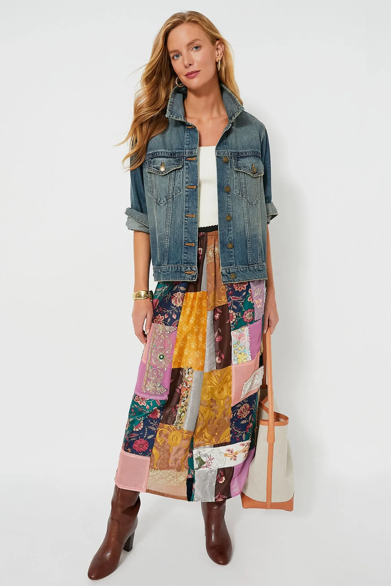 Multi Phoebe Patchwork Skirt