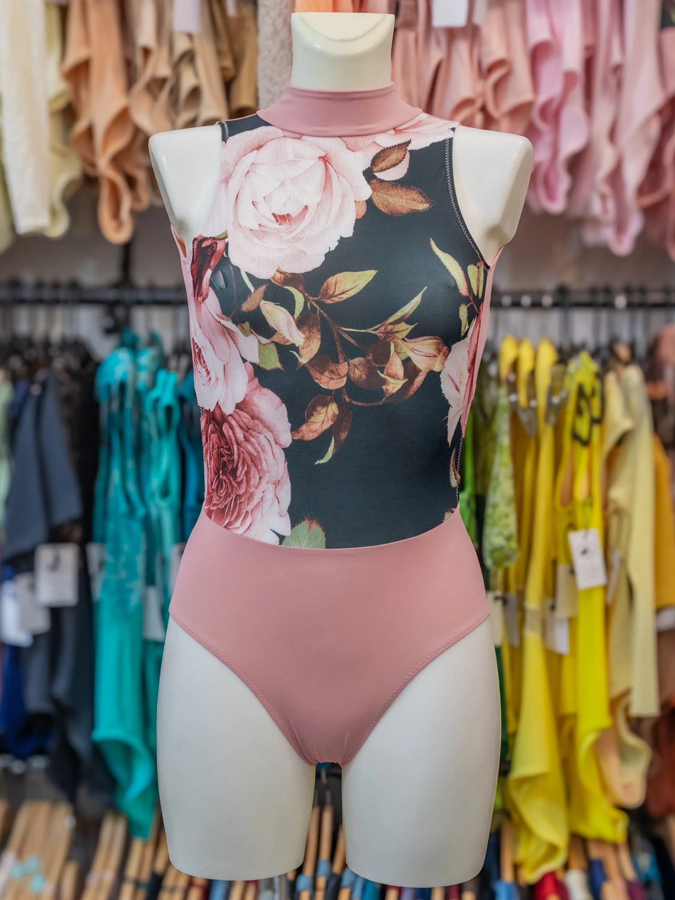 Old Rose Dance High Neck Leotard MP160