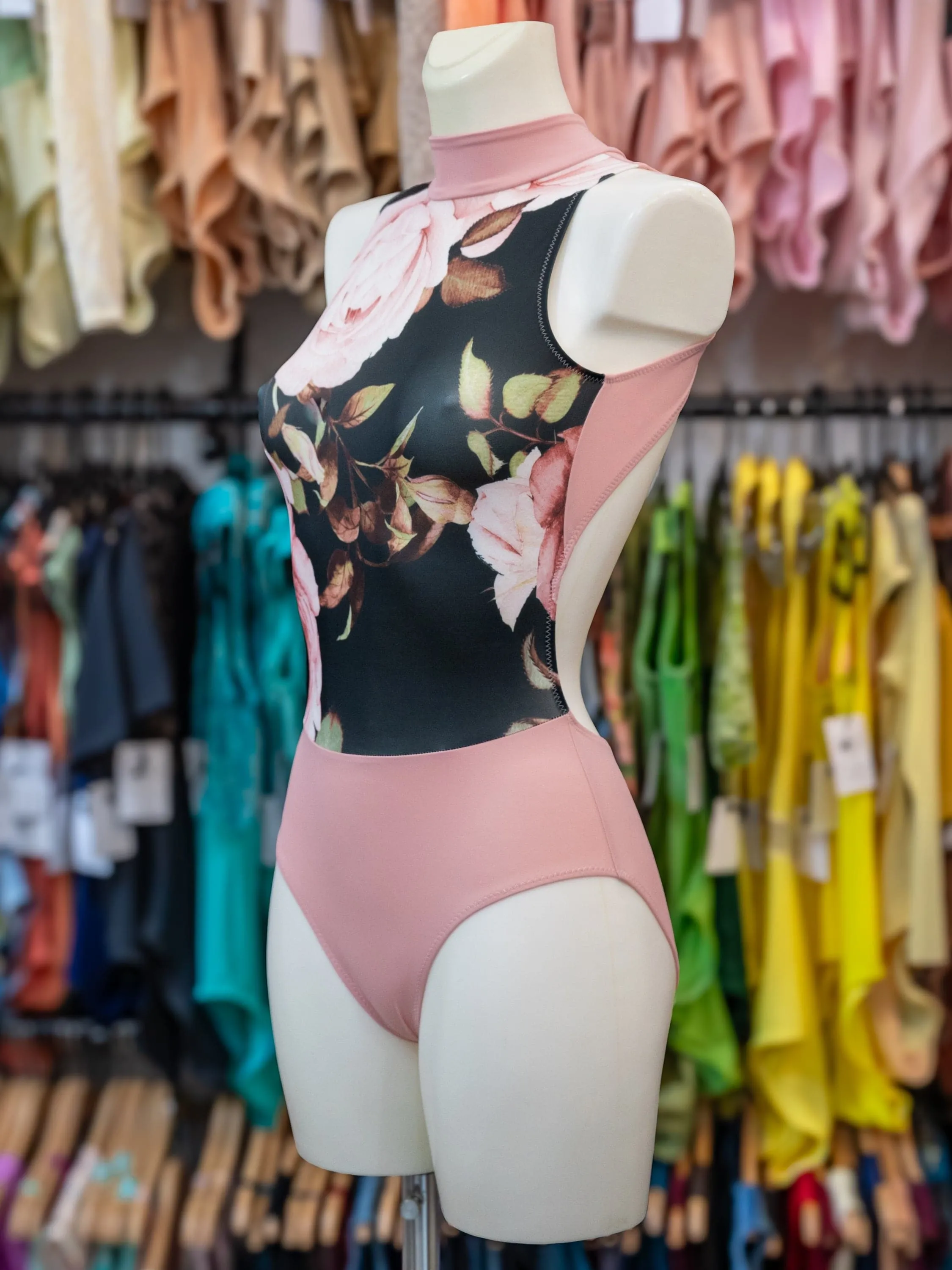 Old Rose Dance High Neck Leotard MP160