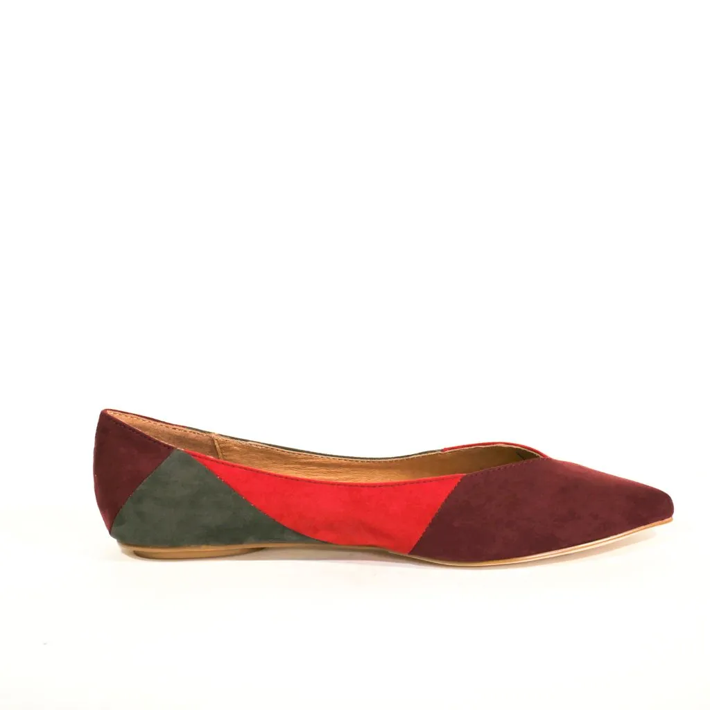 Pedro Patchwork Suede Ballet Flats