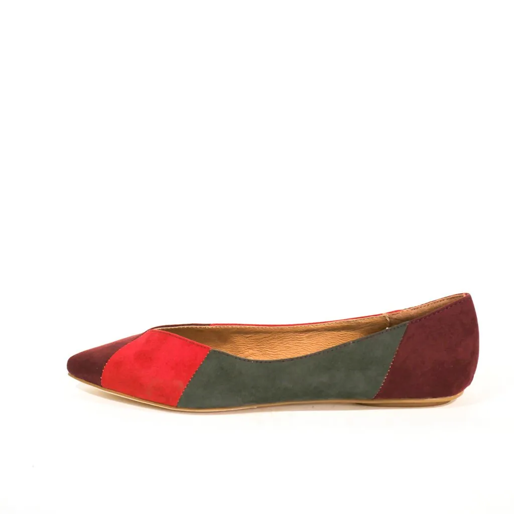 Pedro Patchwork Suede Ballet Flats