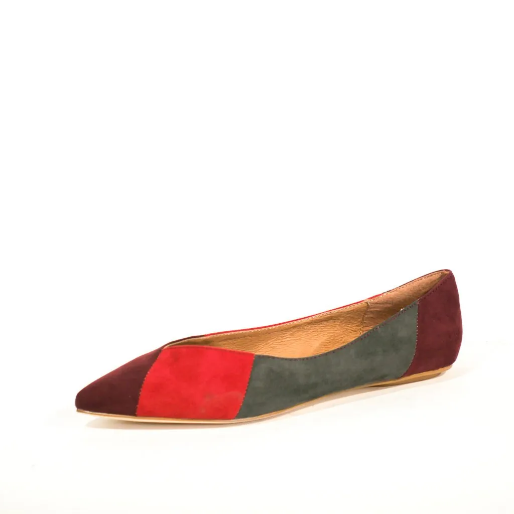 Pedro Patchwork Suede Ballet Flats