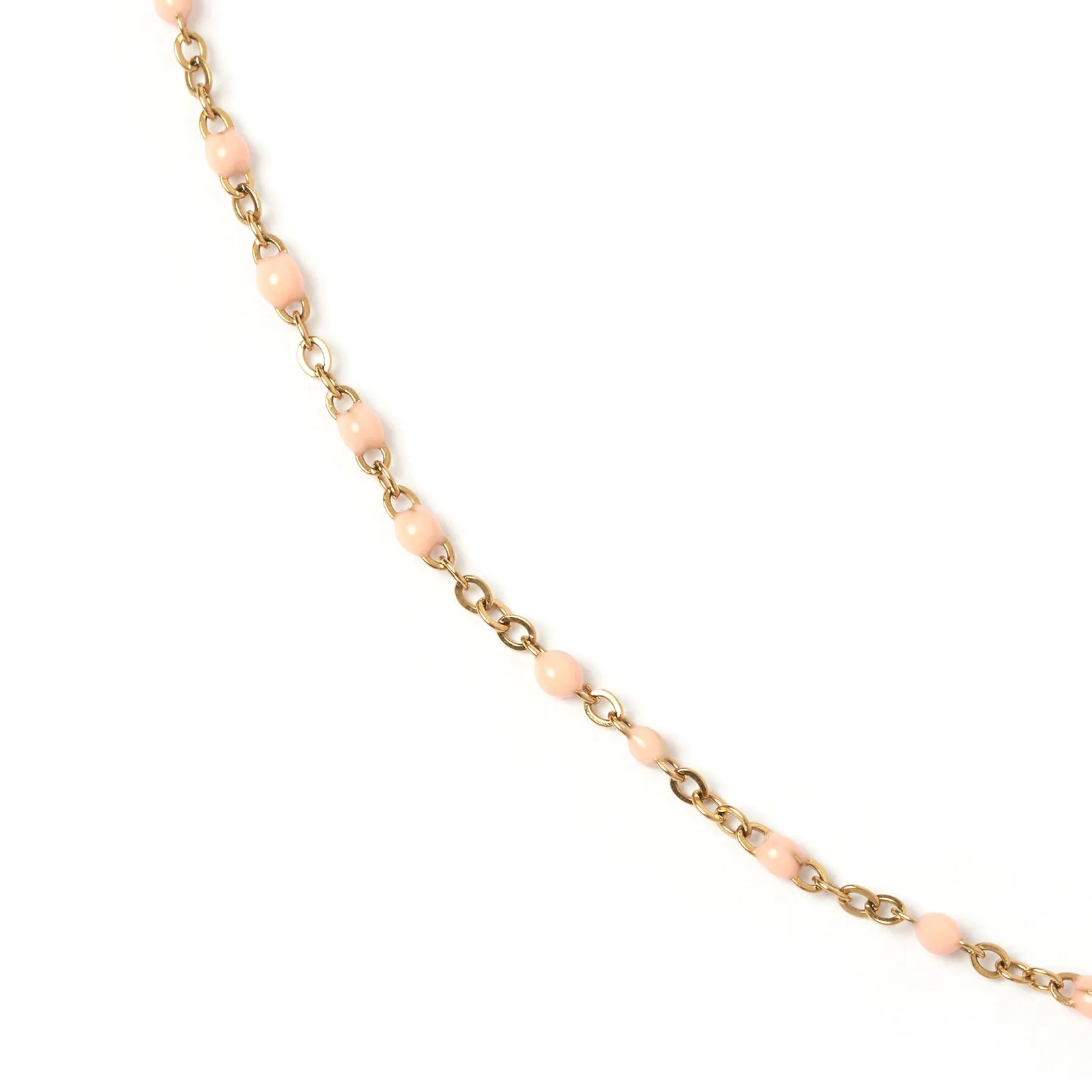 Peggy Gold and Enamel Necklace - Peach