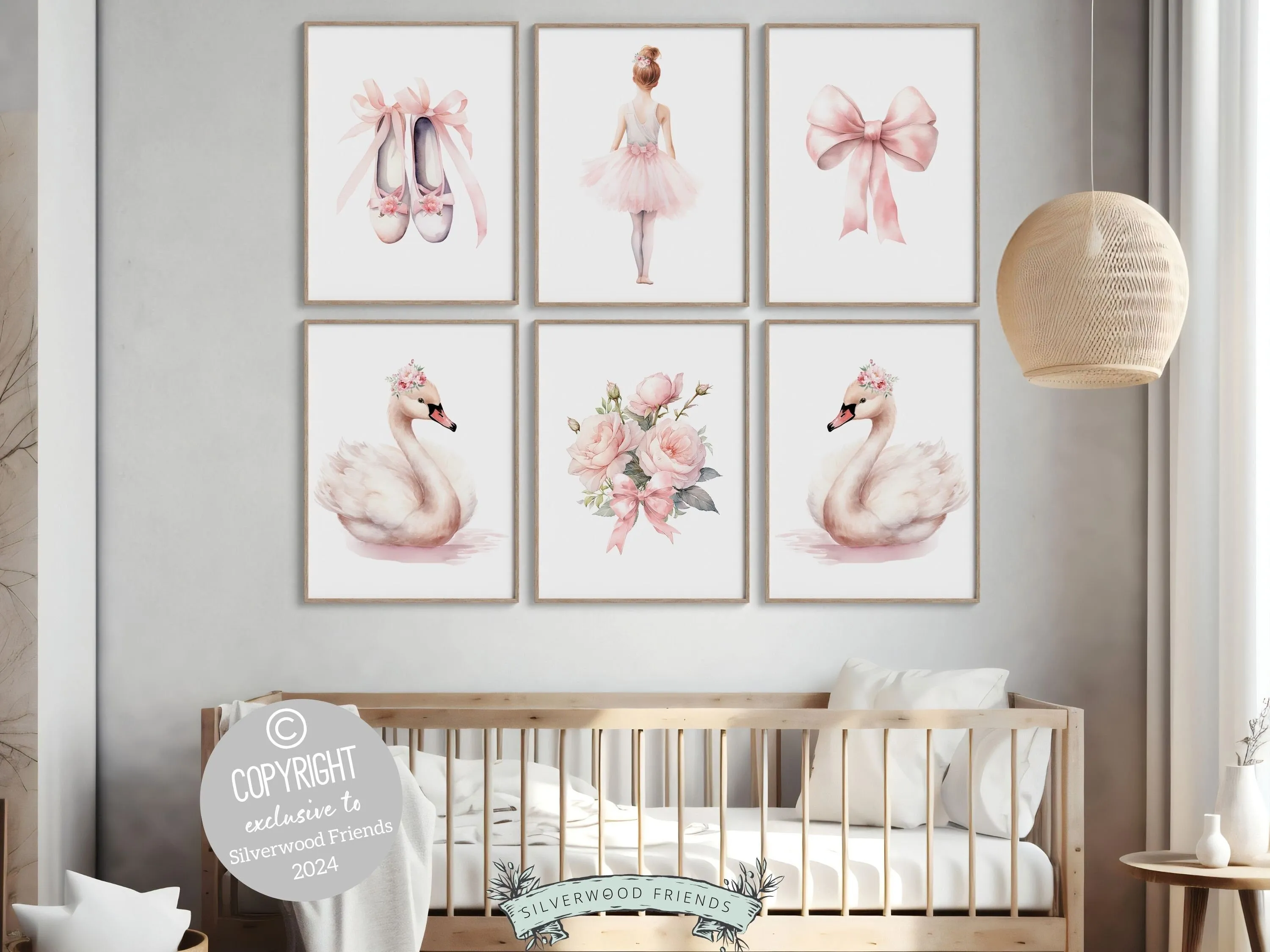 Pink Ballet Nursery Prints - Set of 6