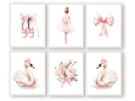 Pink Ballet Nursery Prints - Set of 6