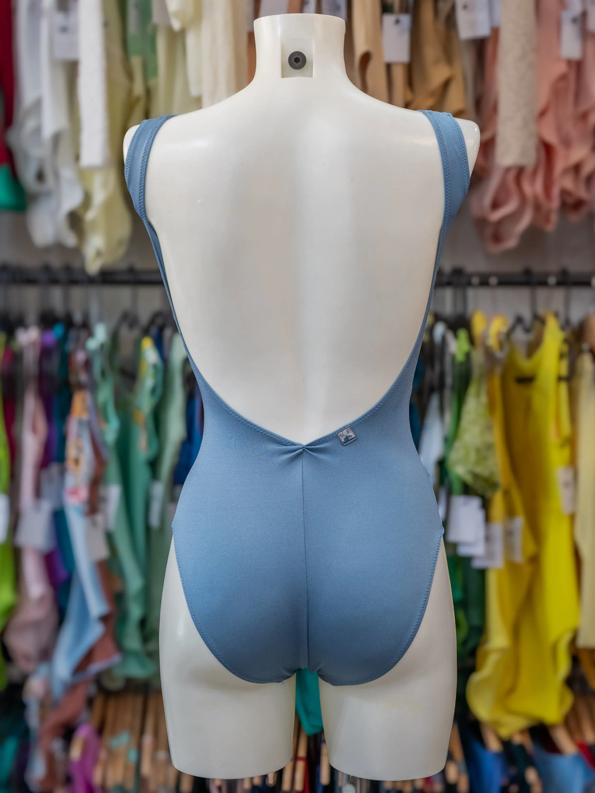 Powder Blue V Neck Dance Tank Leotard MP147