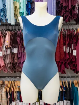 Powder Blue Velvet Dance Tank Leotard MP247