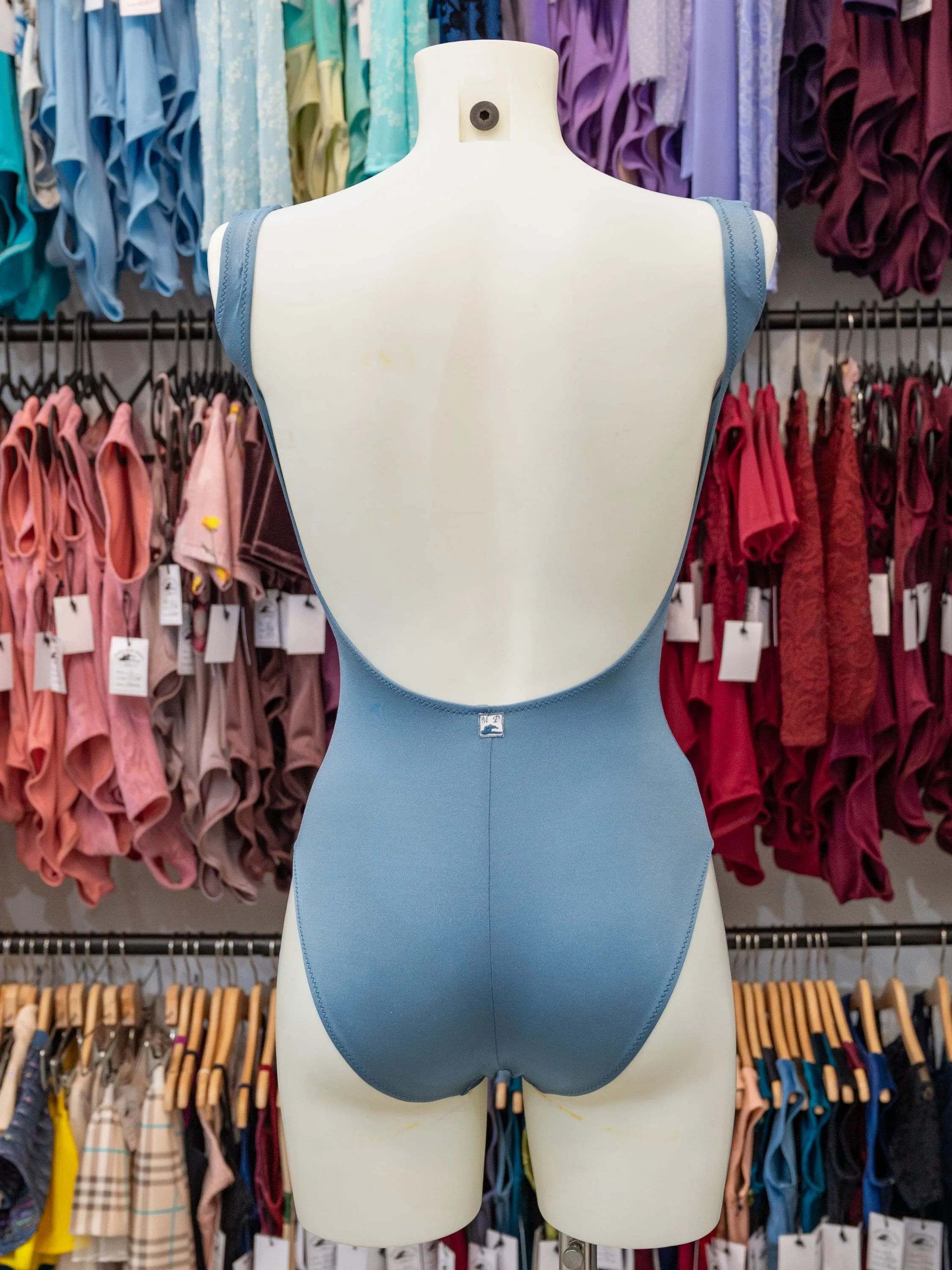 Powder Blue Velvet Dance Tank Leotard MP247