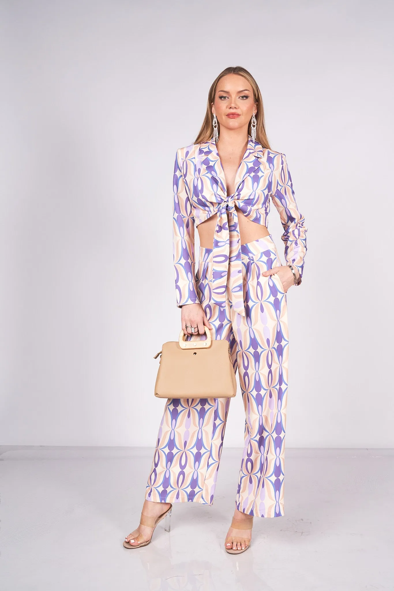 Printed Blazer and Pants Set