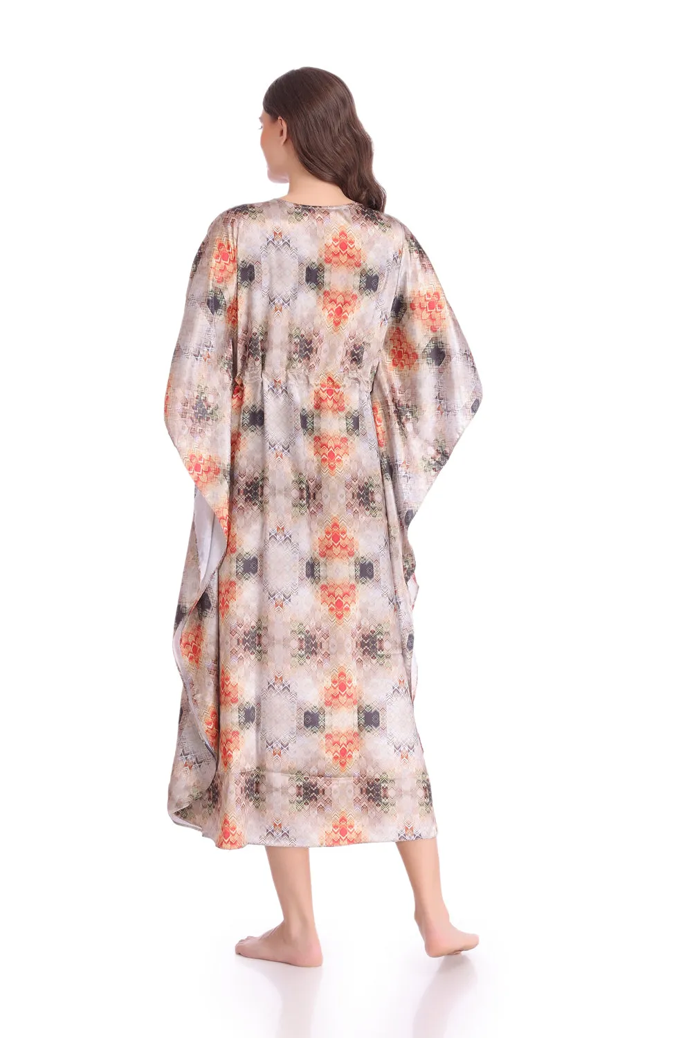 Printed Satin Kaftan