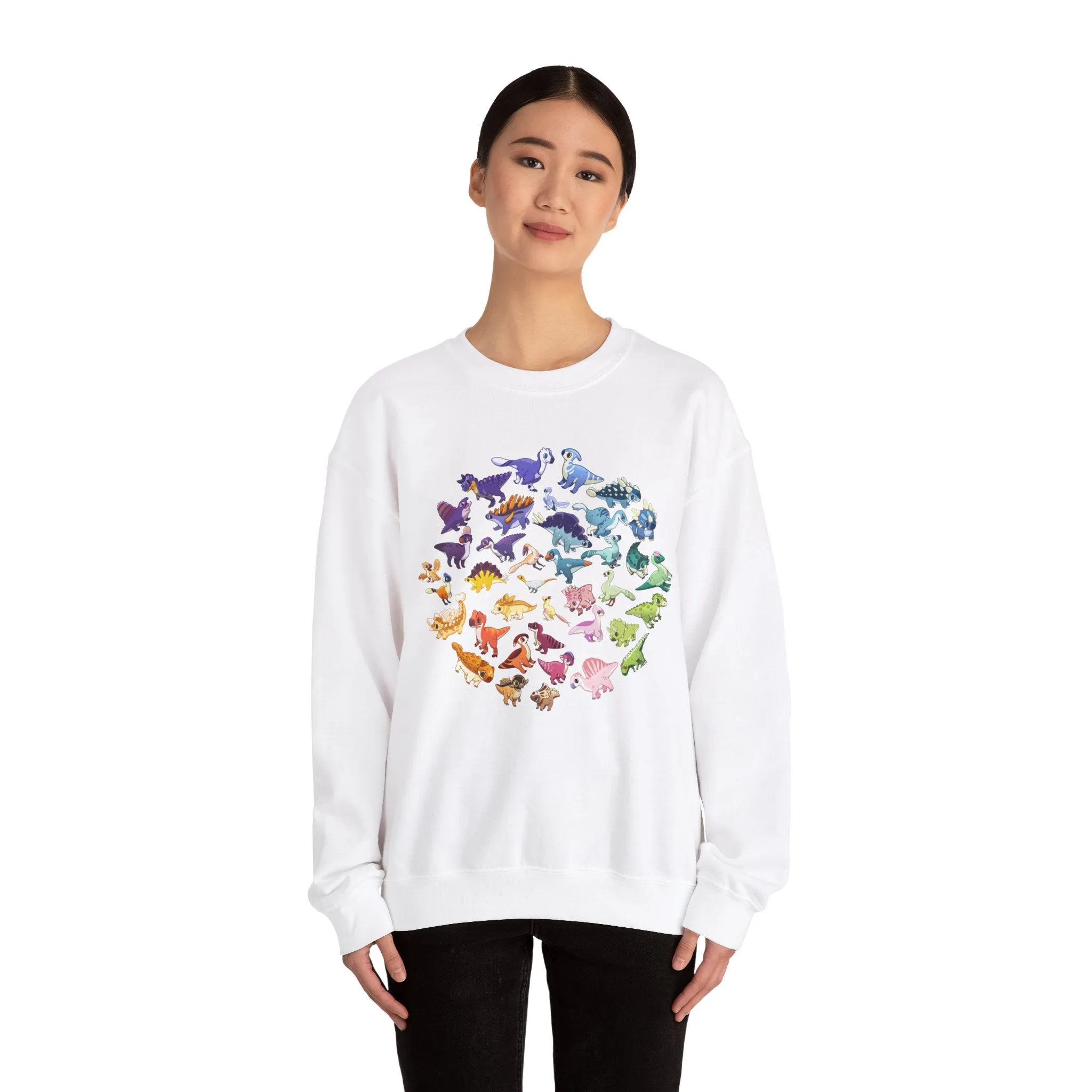 Rainbow of Dinos - Unisex Heavy Blend™ Crewneck Sweatshirt