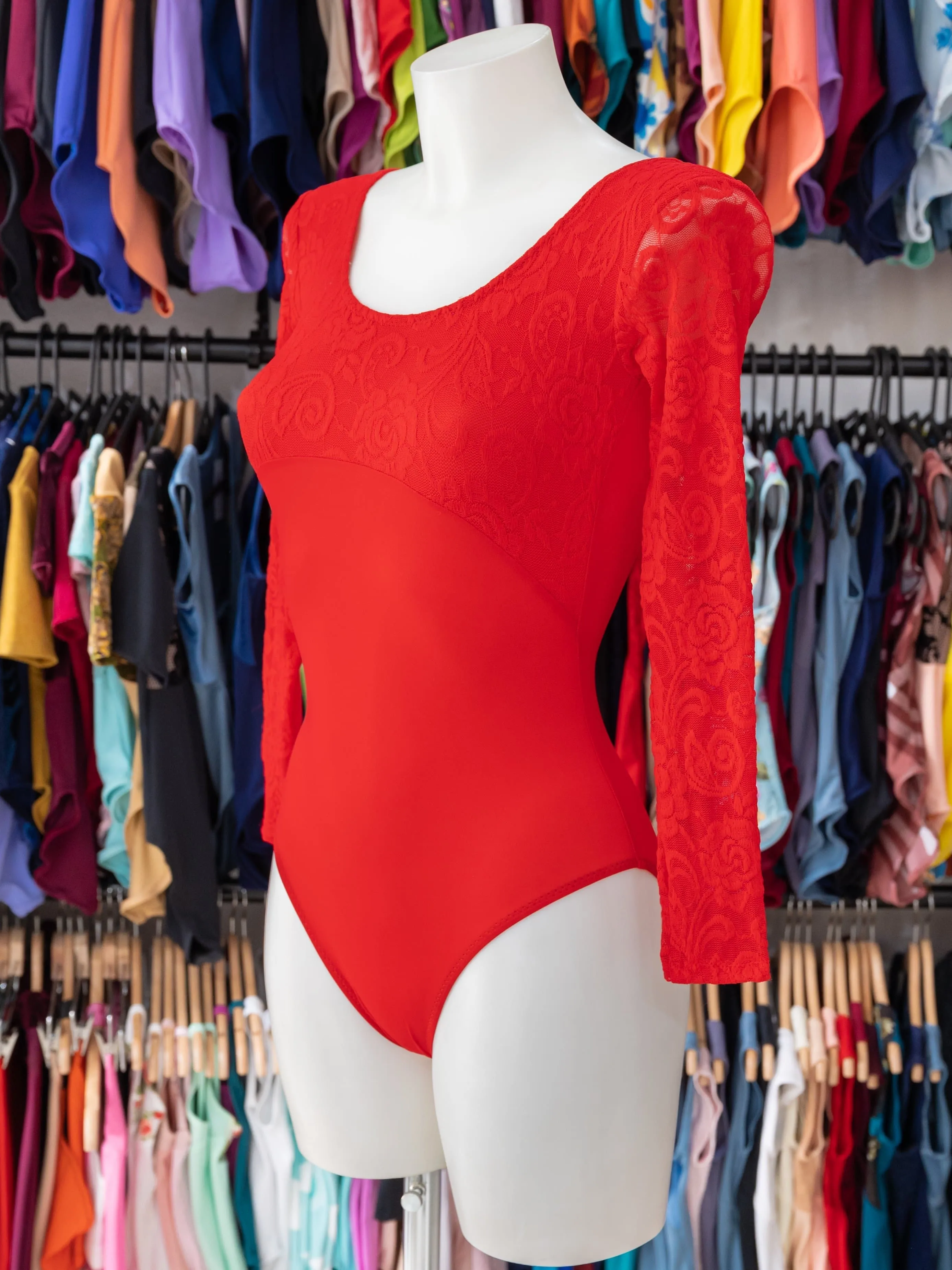 Red Dance Long Sleeve Leotard MP641