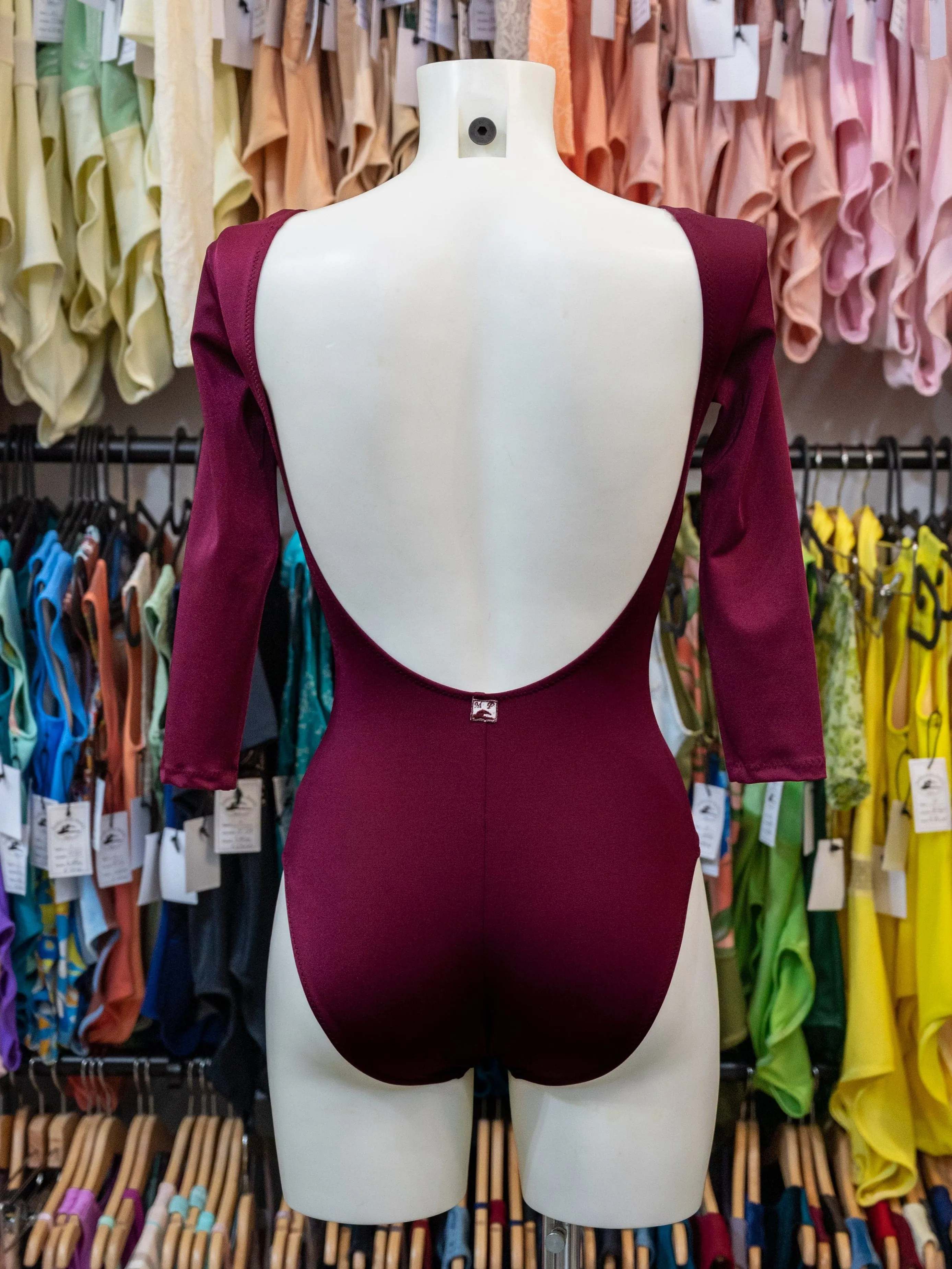 Red-purple Dance 3/4 Sleeve Leotard MP123