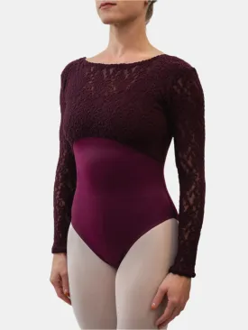 Red-purple Dance Long Sleeve Leotard MP617