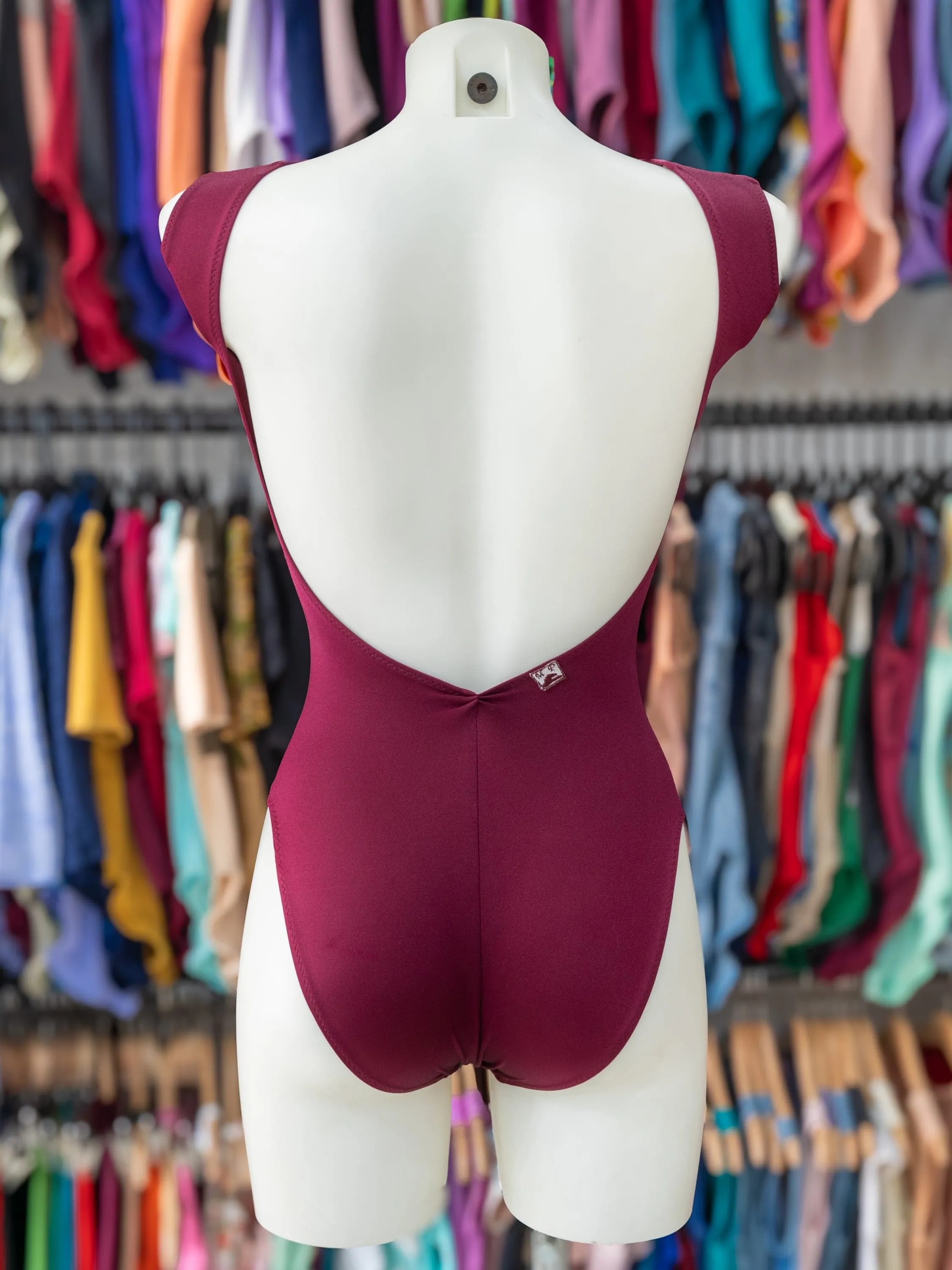 Red-purple Velvet Dance Tank Leotard MP255