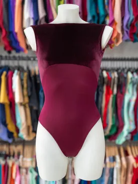 Red-purple Velvet Dance Tank Leotard MP255