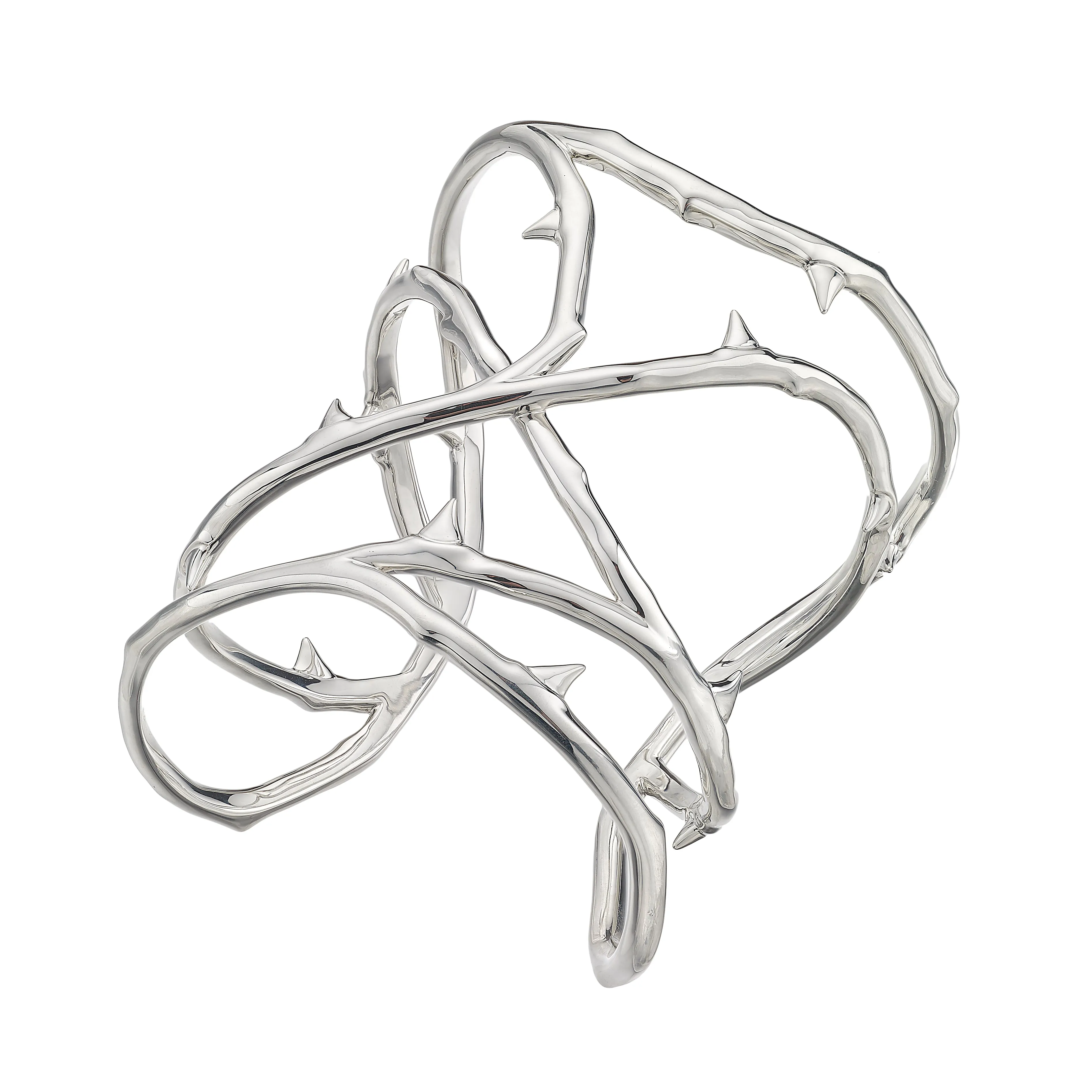 Rose Thorn Cuff - Silver