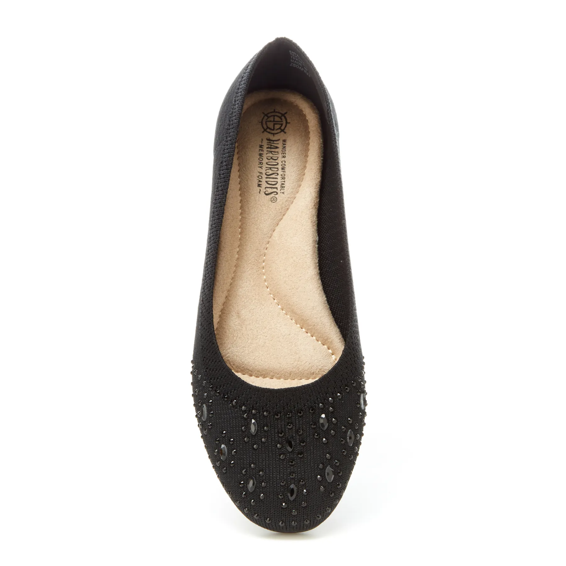 Round Toe Crystal Gem Knit Flats (Narcisa)