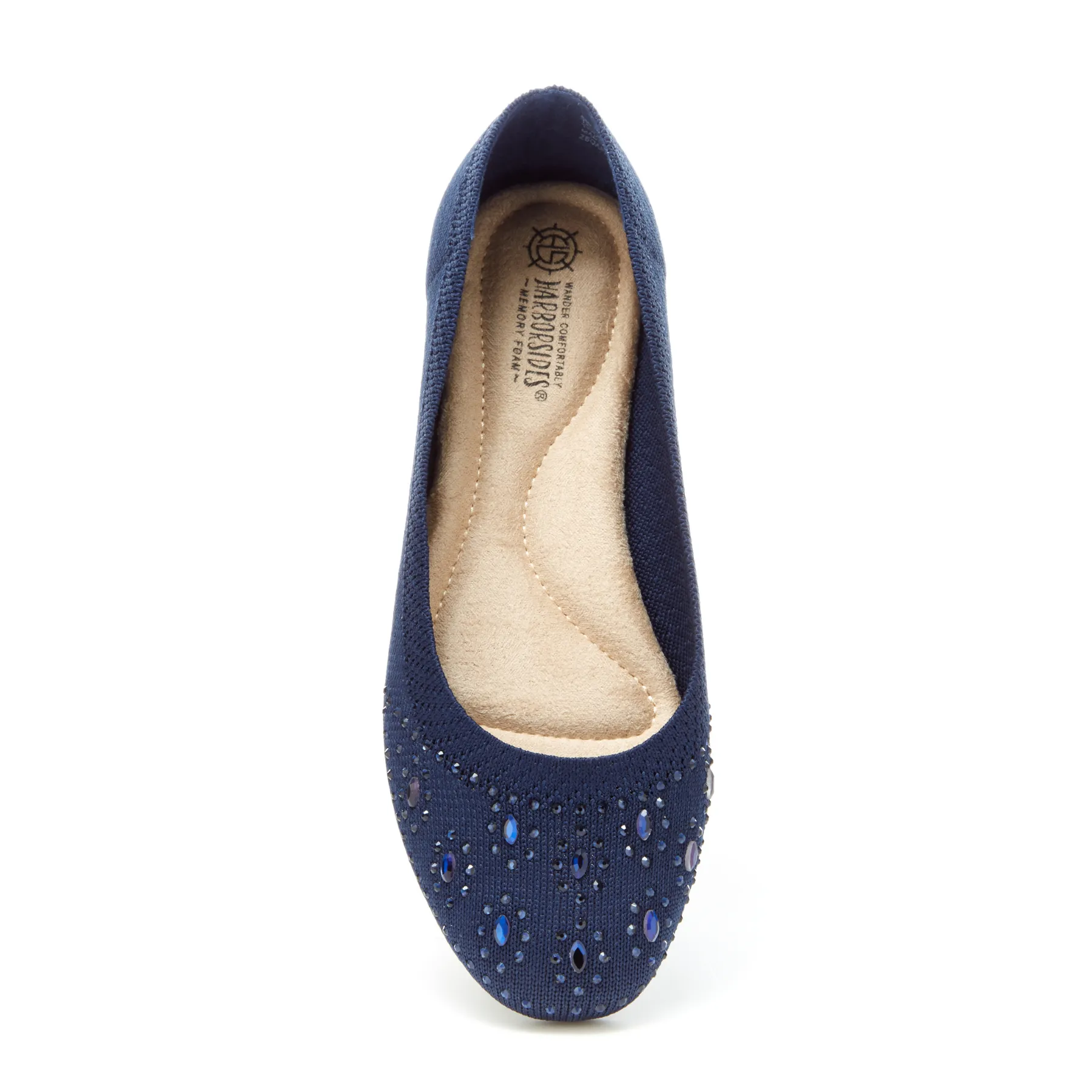 Round Toe Crystal Gem Knit Flats (Narcisa)