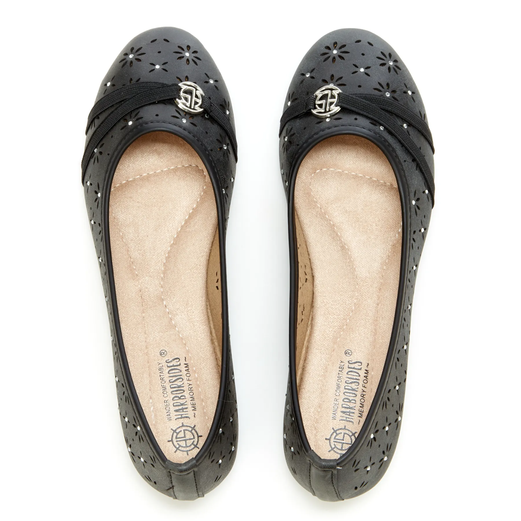 Round Toe Cut Out Ornament Strap Flats (Aaron)