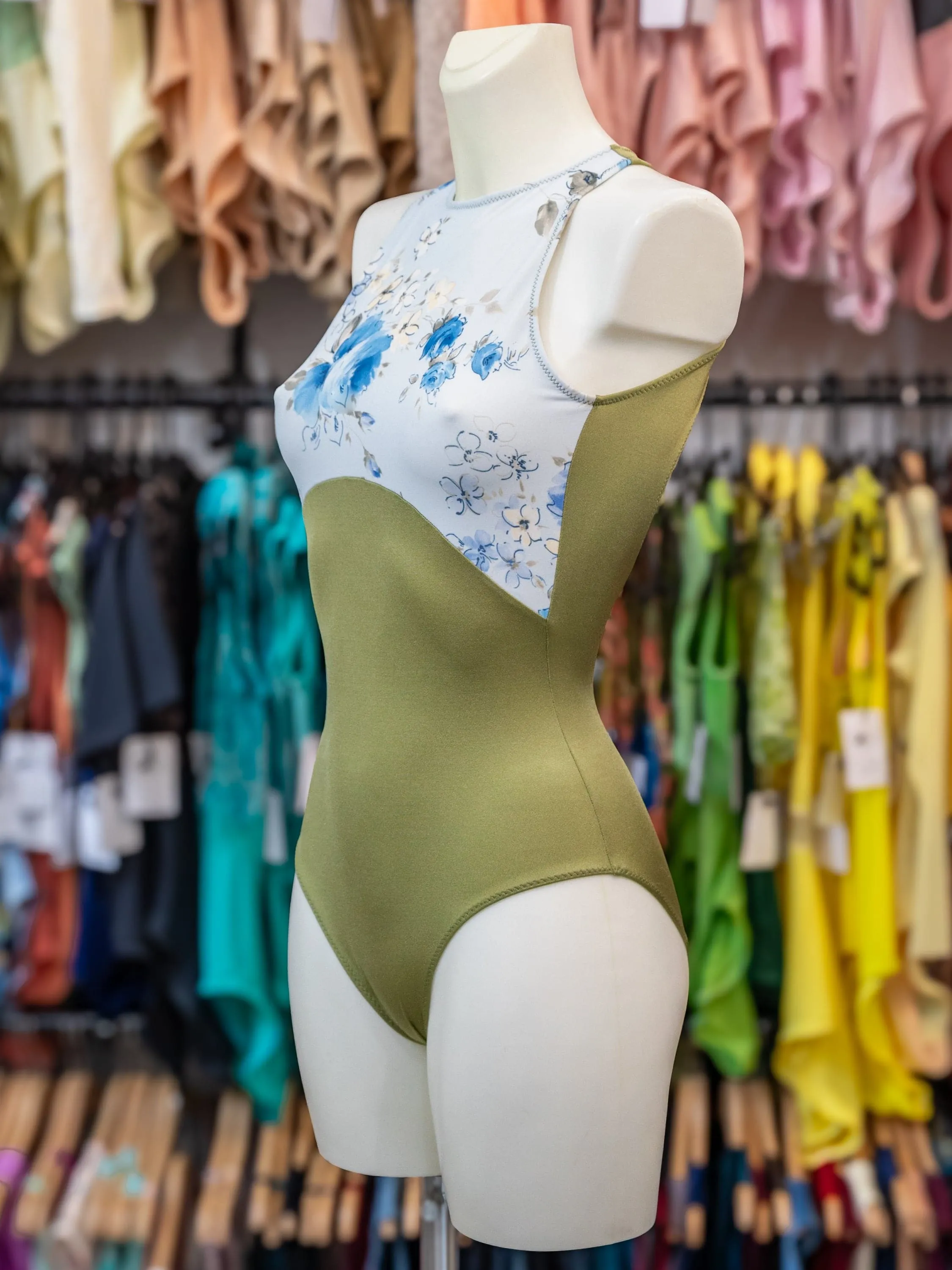 Sage Green Dance High Neck Leotard MP150