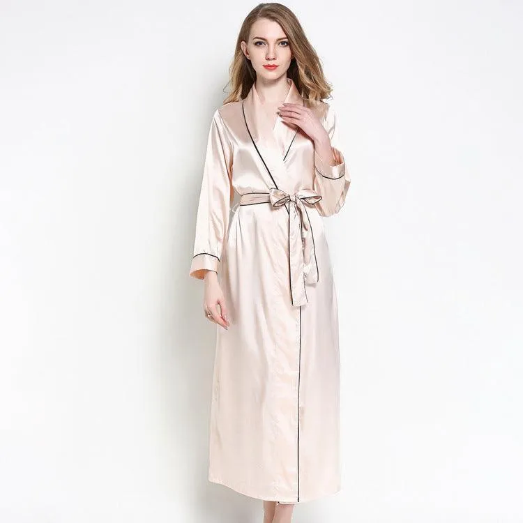 Silk Long Silk Full Length Breathably Silk Robe for Bridesmaids