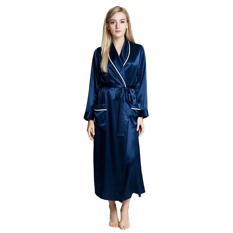 Silk Long Silk Full Length Breathably Silk Robe for Bridesmaids