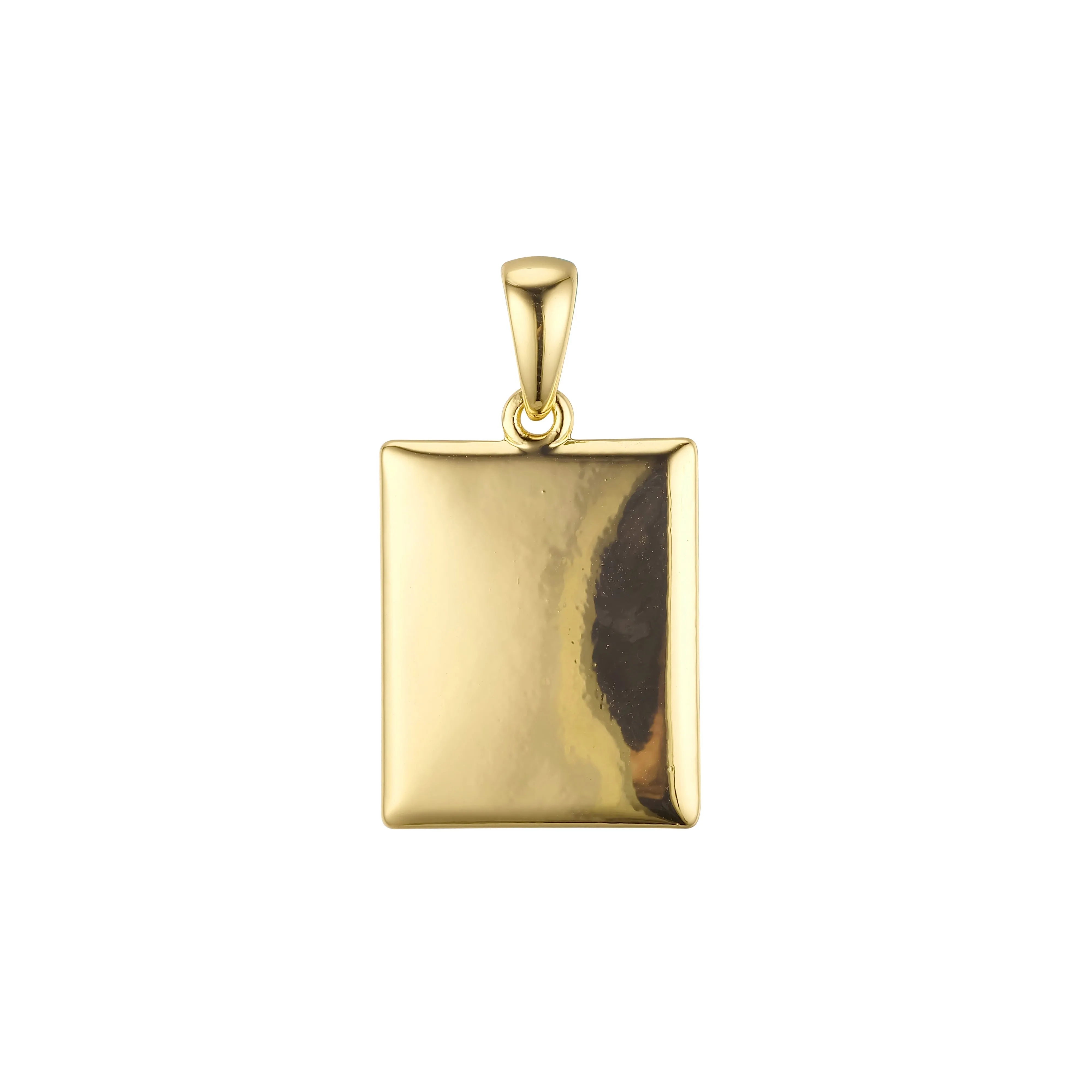 .Simple flat square pendant plated in Rose Gold, 18K Gold