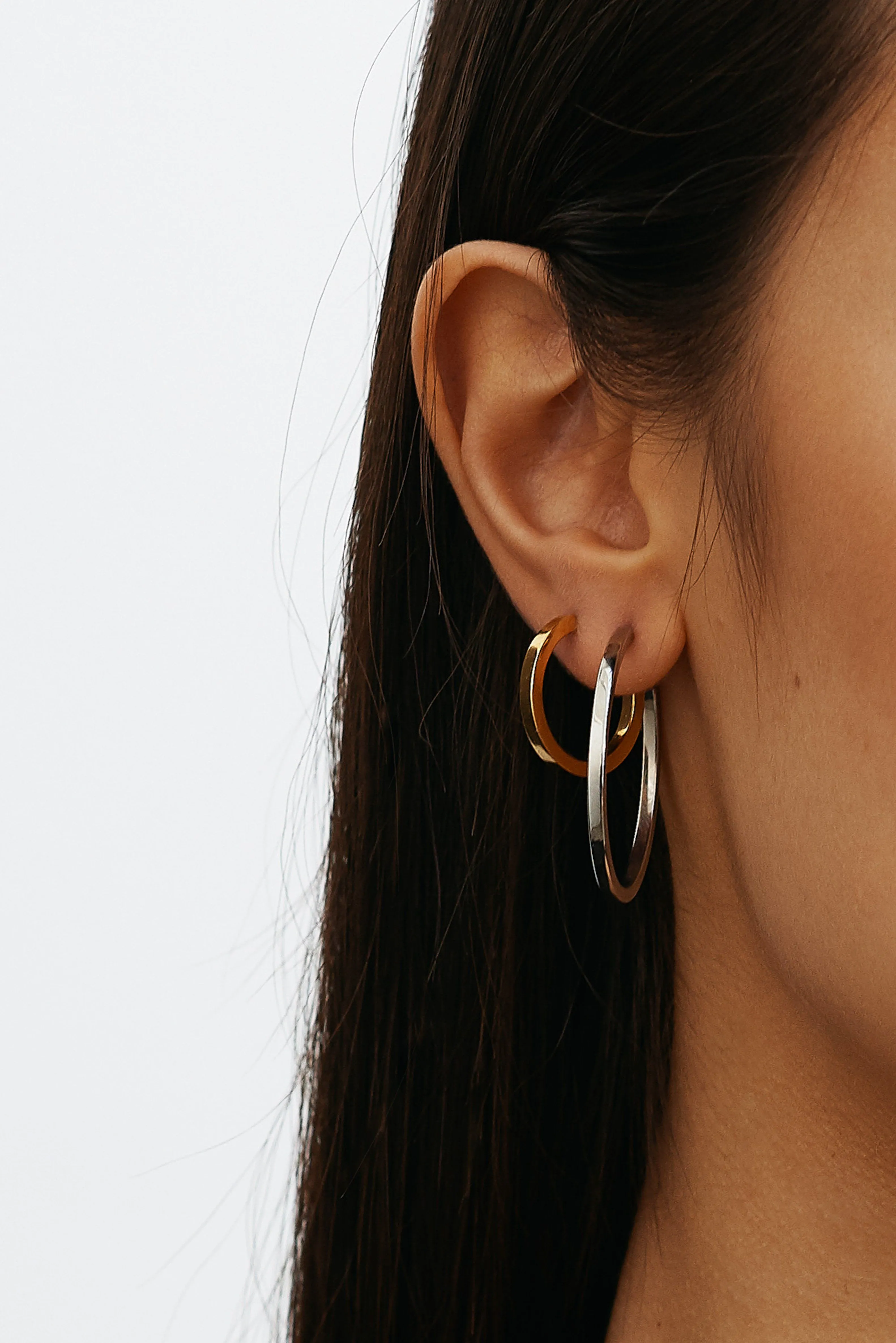 Simple Silver Hoops