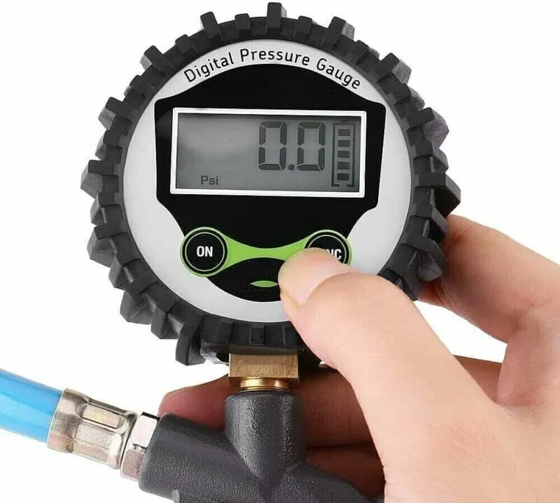 SMAXPro™ Digital Tire Inflator w/ Pressure Gauge: 250 PSI Air Chuck, Car/Bike/Truck