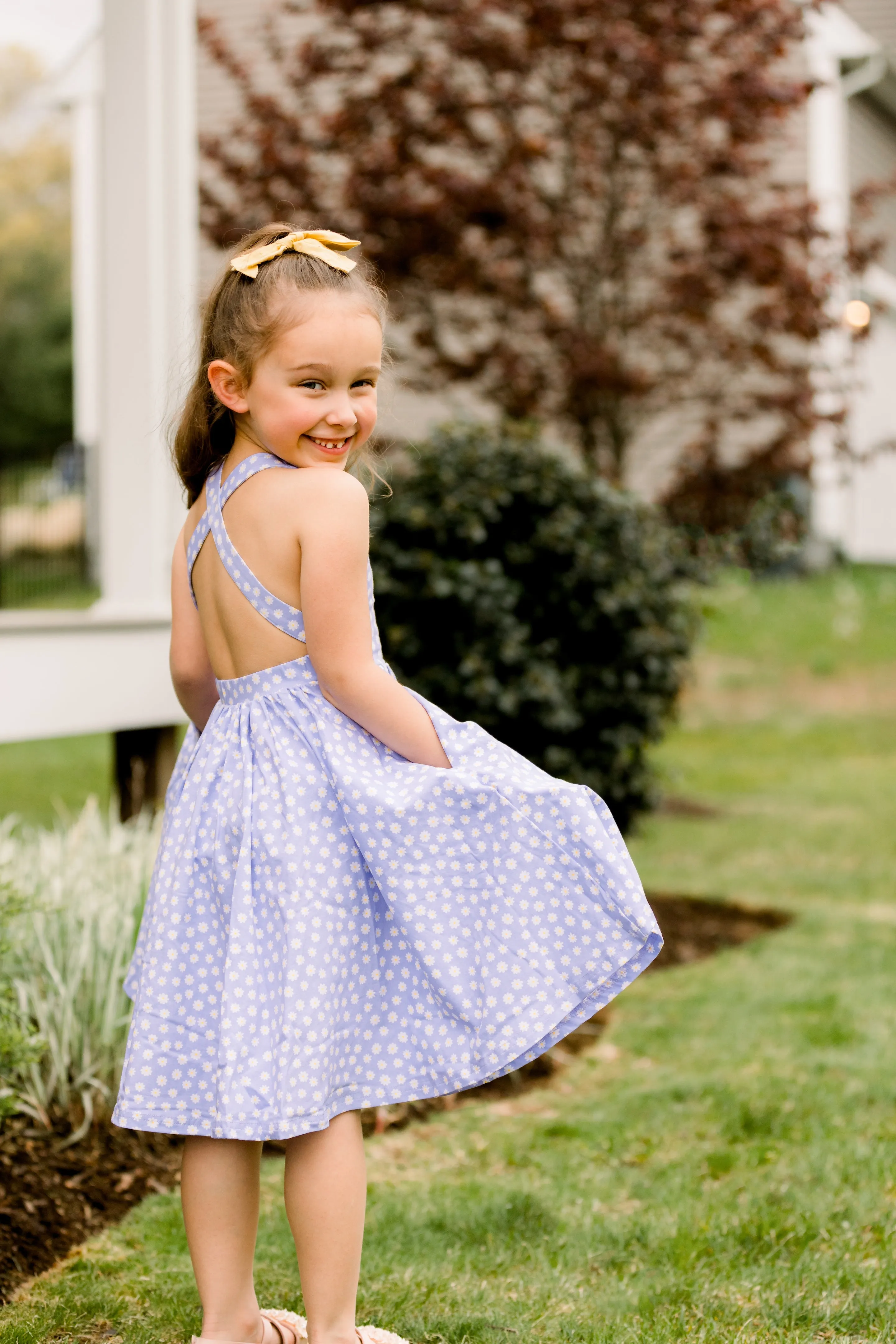 Sofia Dress in Purple Petals