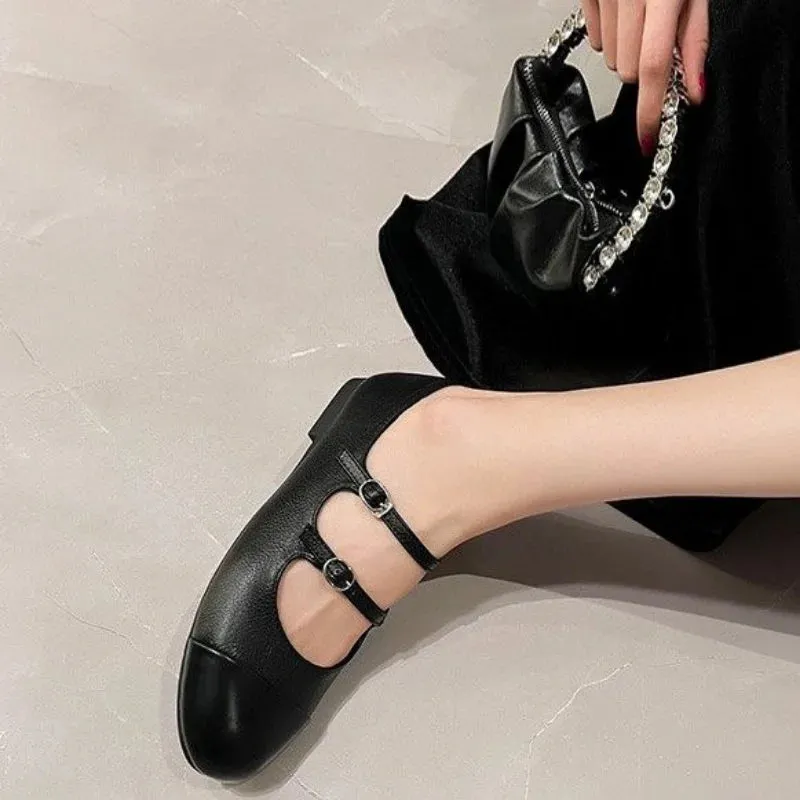 Sohiwoo Spring New Women Patchwork Flats Fashion Ladies Comfort Soft Sole Mary Jane Shoes  Ballerinas Woman Casual Ballet Shoes