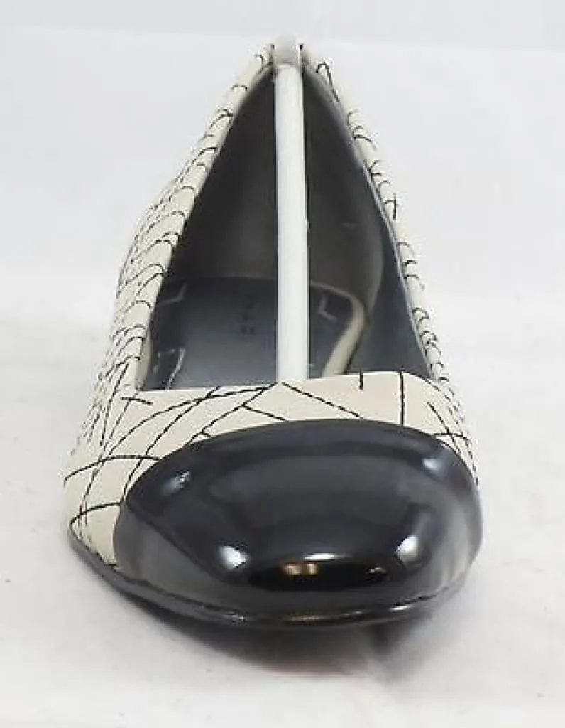 TAHARI Women's Imani Flats - Warm White/Black Patent - Multi SZ NIB - MSRP $89