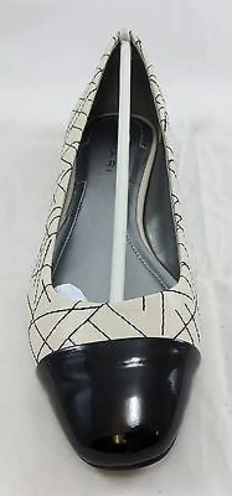 TAHARI Women's Imani Flats - Warm White/Black Patent - Multi SZ NIB - MSRP $89