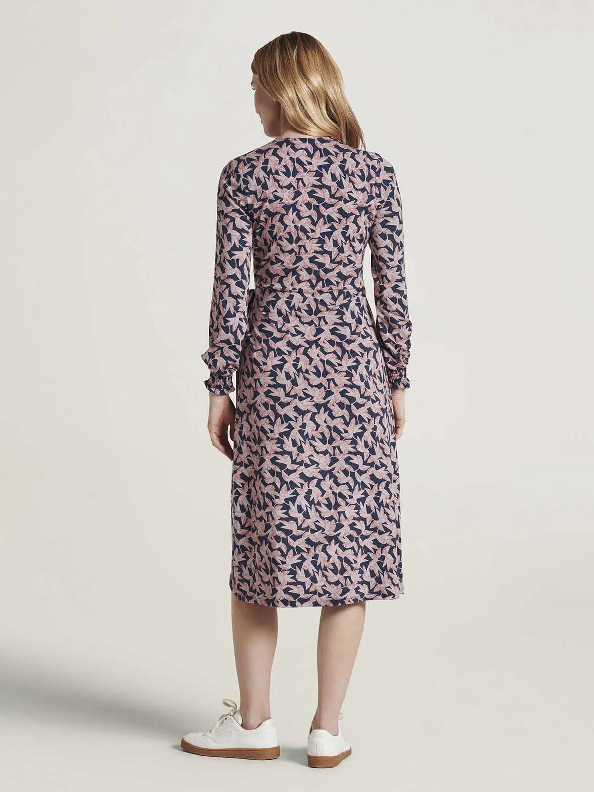 Thackery Lenzing™ EcoVero™ Printed Wrap Midi Dress - Navy