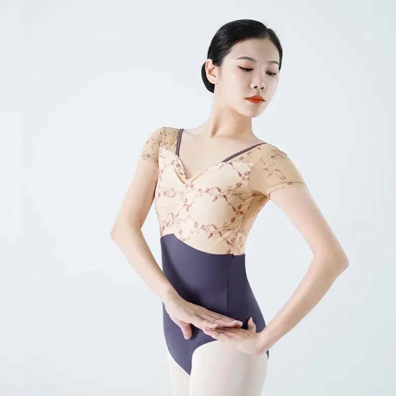 The Daphne Leotard - Embroidered Cap Sleeve - Bridgerton Collection