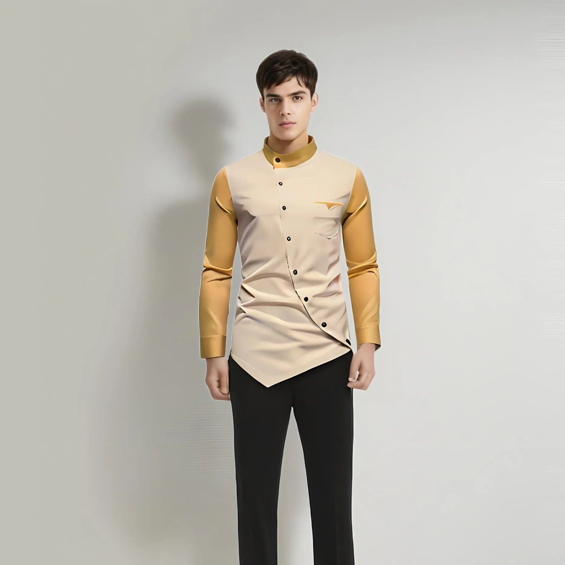 The Severus Long Sleeve Patchwork Shirt - Multiple Colors