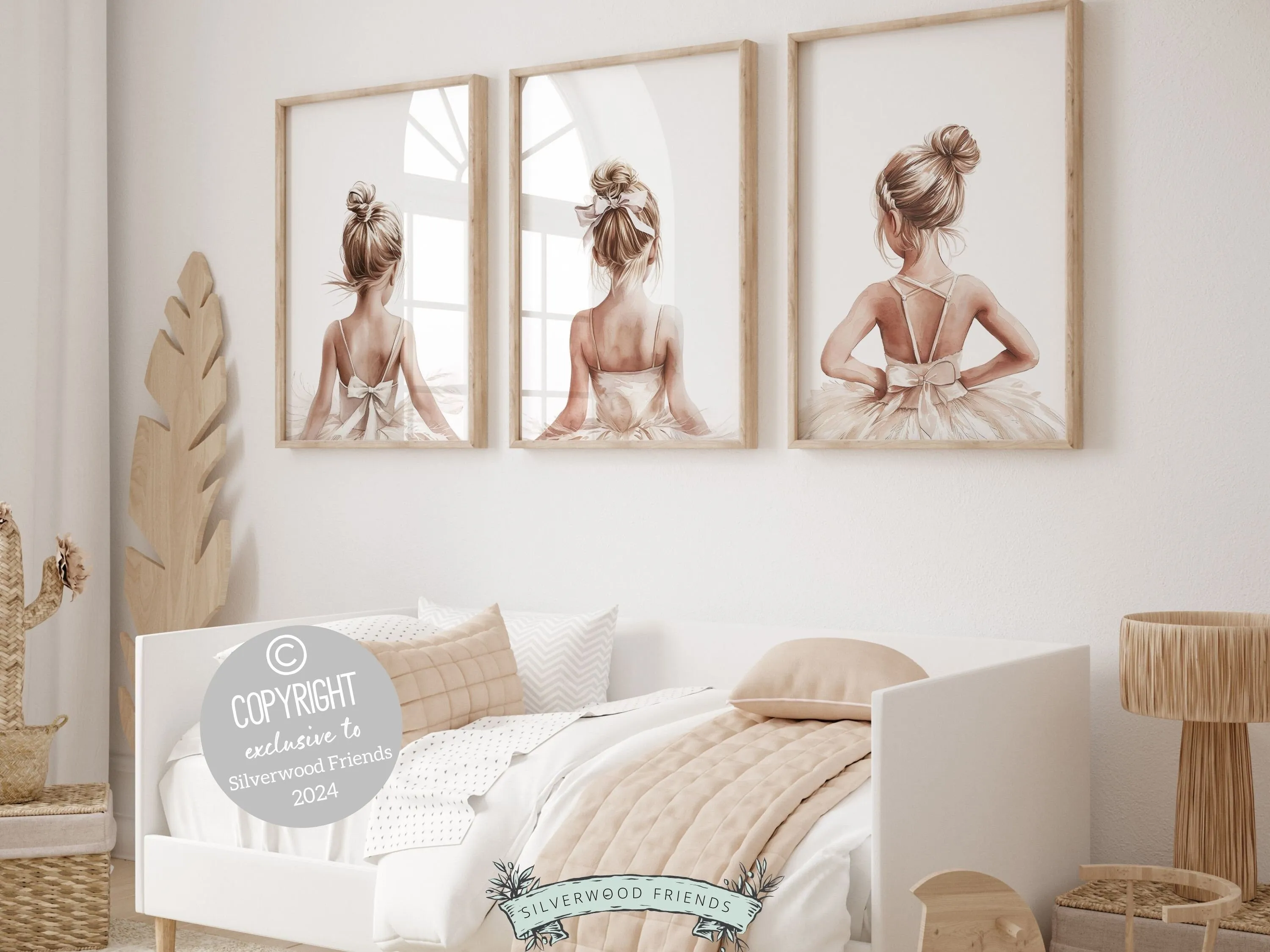 Three Little Ballerina's Nursery Prints