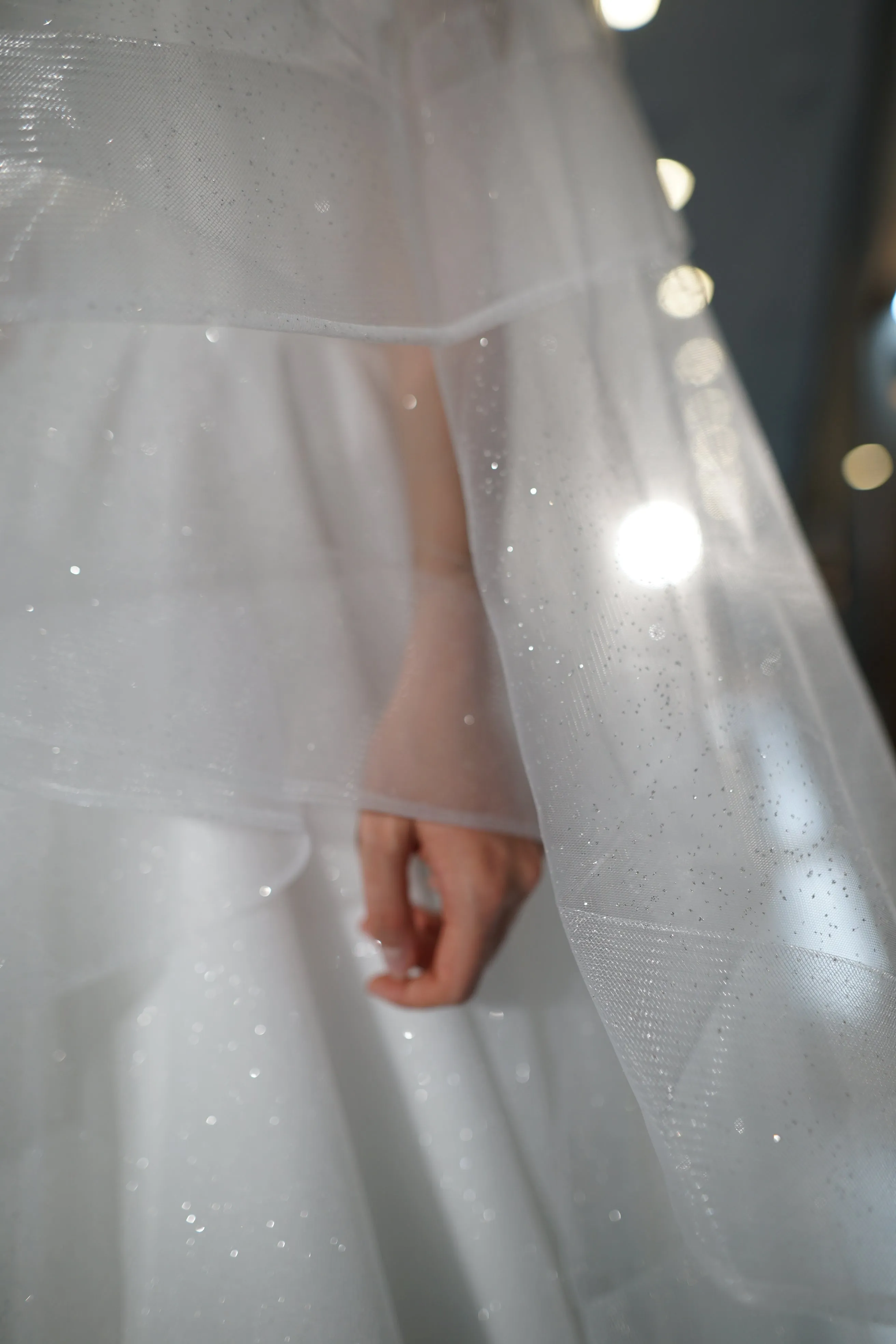 Two-Tier Sparkle Veil Over Ice