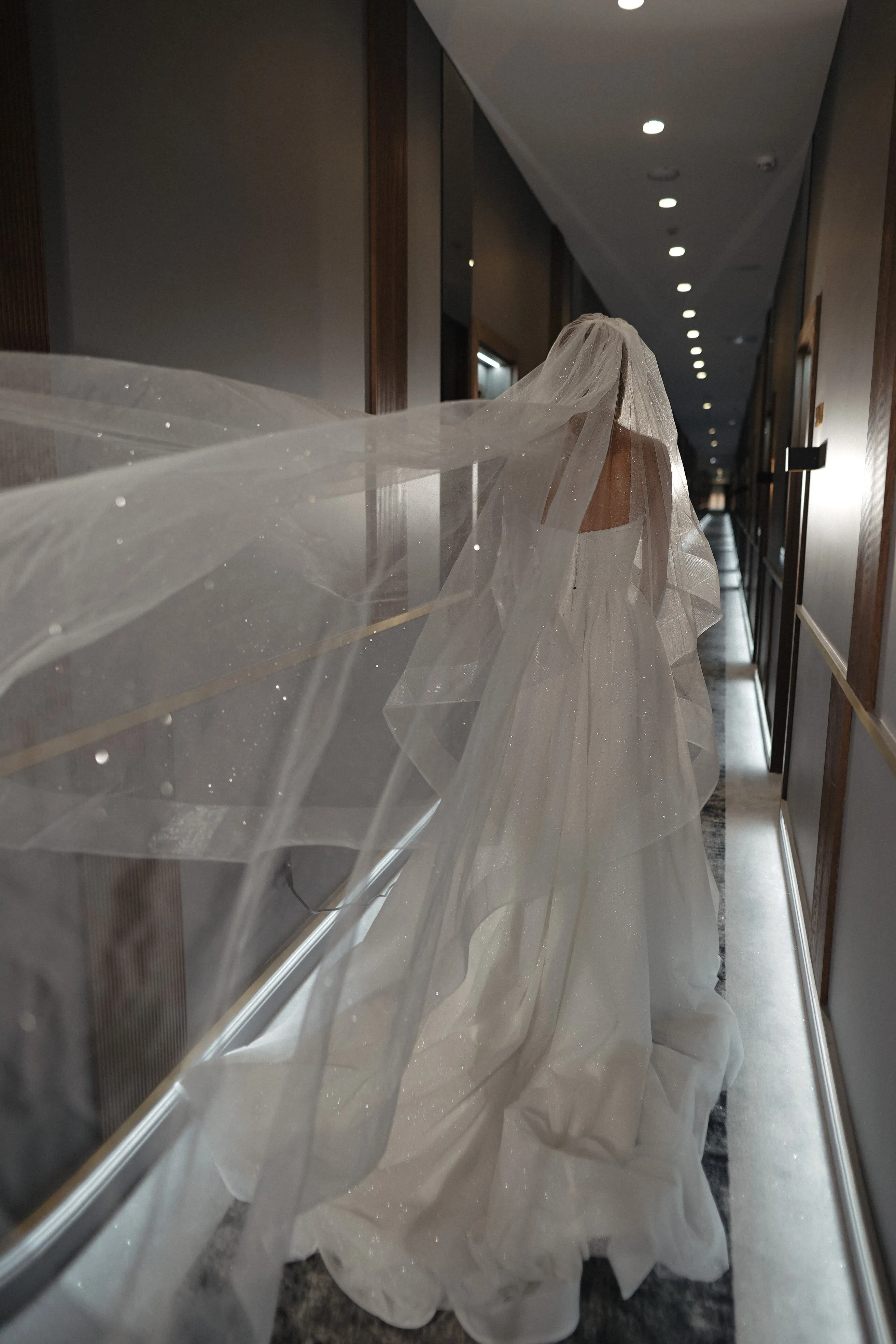 Two-Tier Sparkle Veil Over Ice