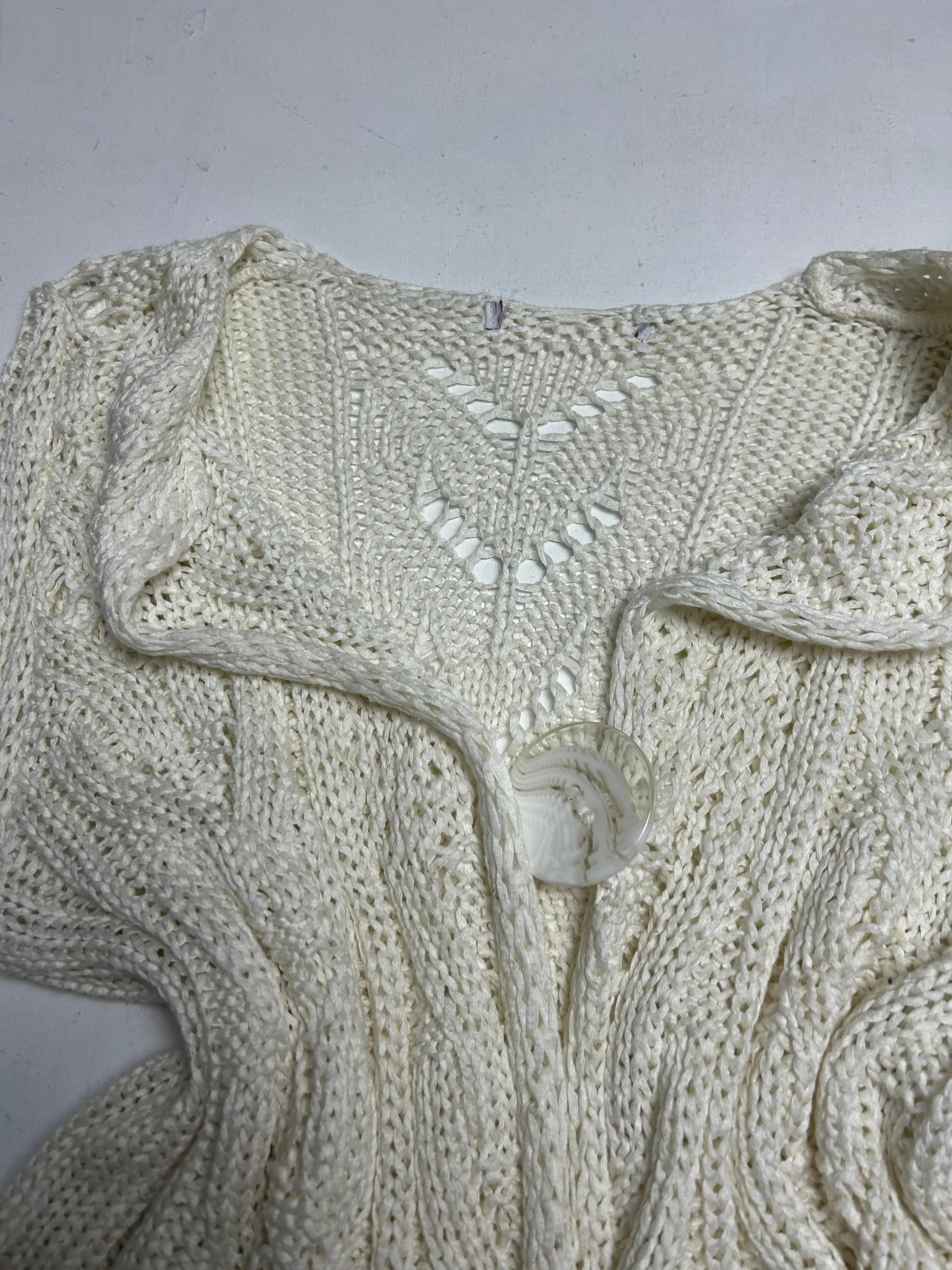 White cream crochet ballet bolero cardigan jumper (S/M)